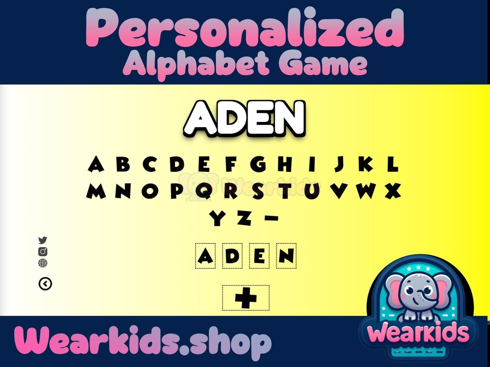 Personalized Alphabet Game, Montessori, Toddlers Preschool Early Learning Resource, Learning Alphabet Letters, DIGITAL DOWNLOAD